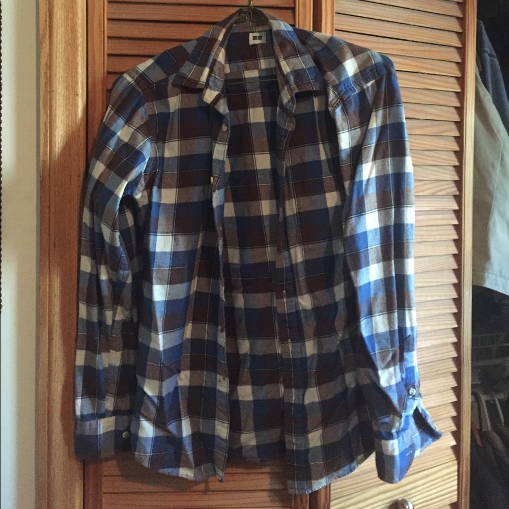 Small Uni qlo Blue & brown flannel
