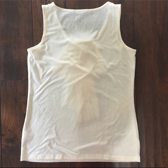 Talbots Cream Ruffle Pleat Tank Top - Picture 4 of 4