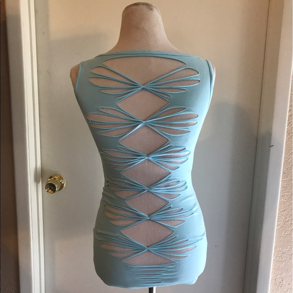 Custom baby blue tank top