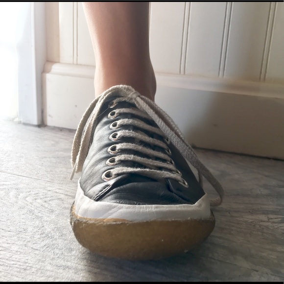 Navy Blue Clark's Genuine Leather Sneakers - Picture 2 of 4