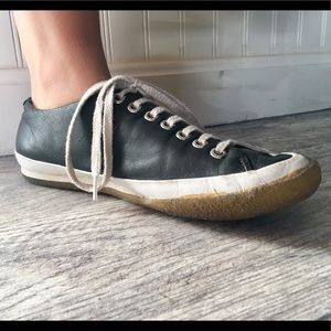 Navy Blue Clark's Genuine Leather Sneakers