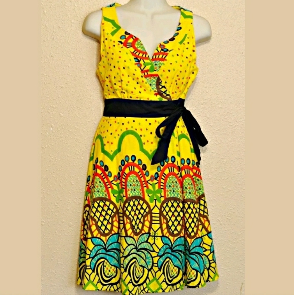 Rockabilly Faux Wrap Dress S Funky Artsy Aryeh