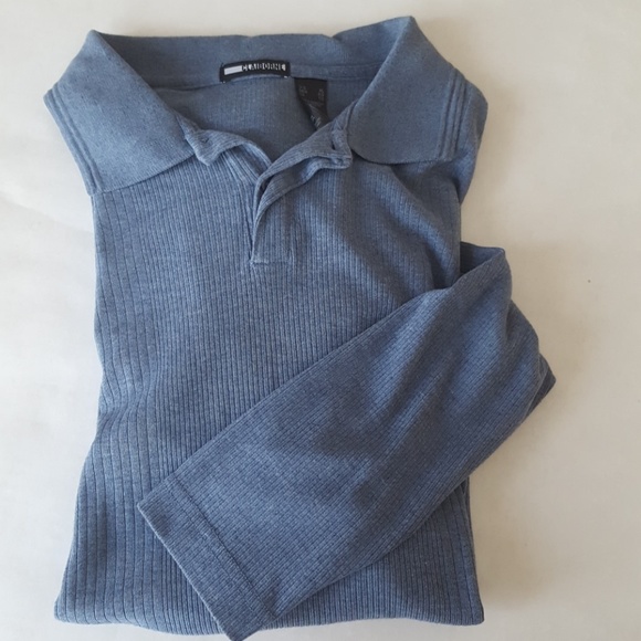 Claiborne Blue ribbed long sleeve shirt - Picture 2 of 5