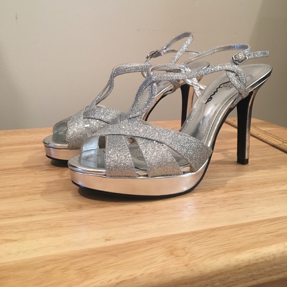Sparkly Silver Formal Heels
