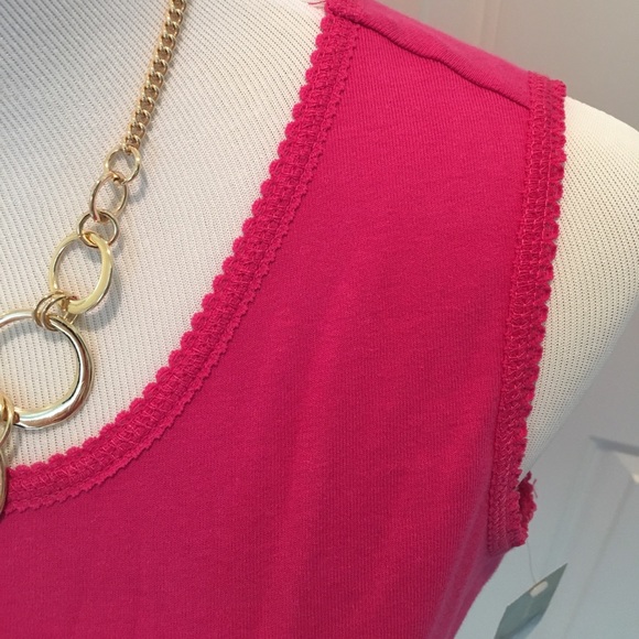 NWT Pink Lace Trimmed Tank Top Size PM - Picture 2 of 5