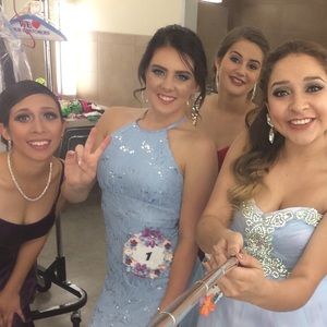 Light purple-blue formal pageant/prom dress