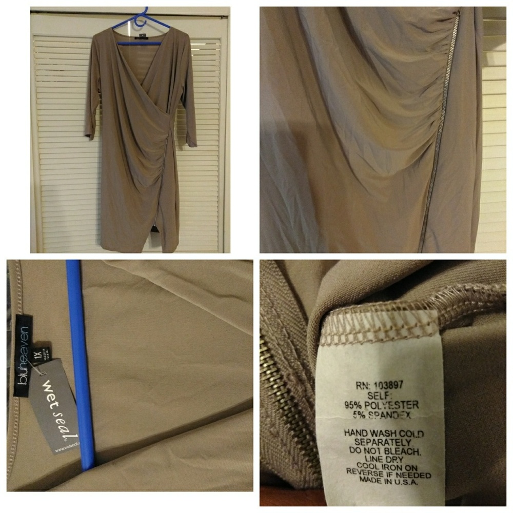 NWT Taupe Dress 1x - Picture 1 of 2