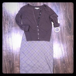 The Limited brown plaid pencil skirt