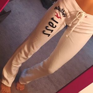 White Hollister sweatpants!