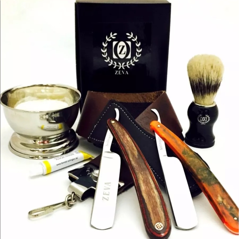 8 PCS CUT THROAT STRAIGHT RAZOR WET SHAVING SET