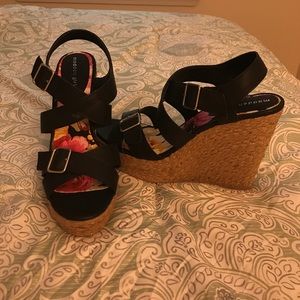 Madden Girl Black Wedges Size 12