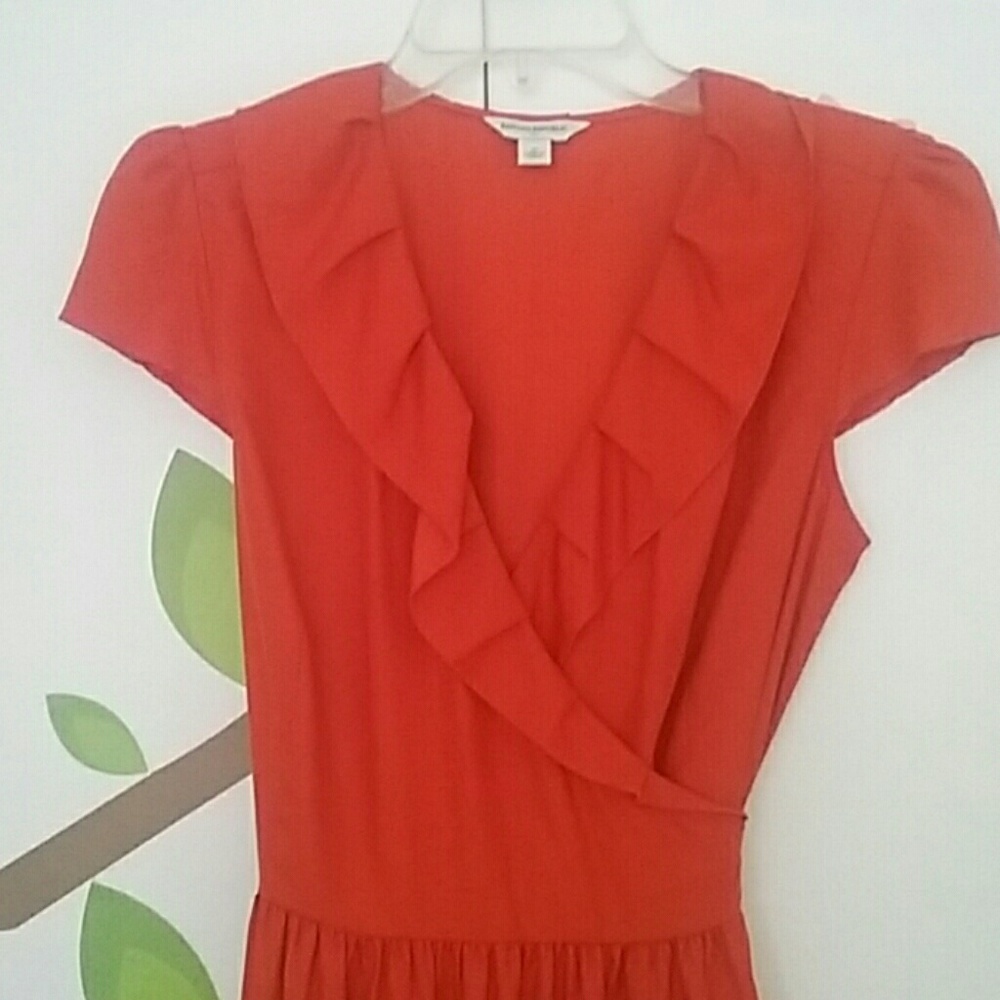 Banana Republic Orange Wrap Dress Sz 10