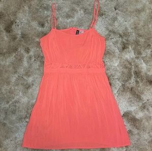H&M coral pink cutout dress