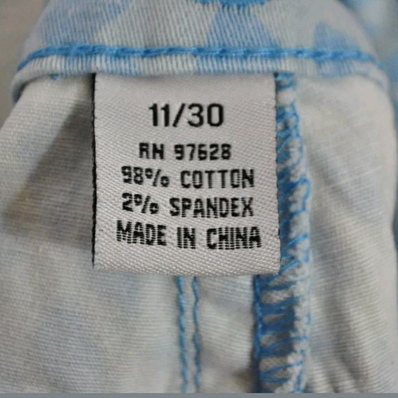 Leopard Cheetah Print Blue Denim Shorts 11/30 - Picture 7 of 8