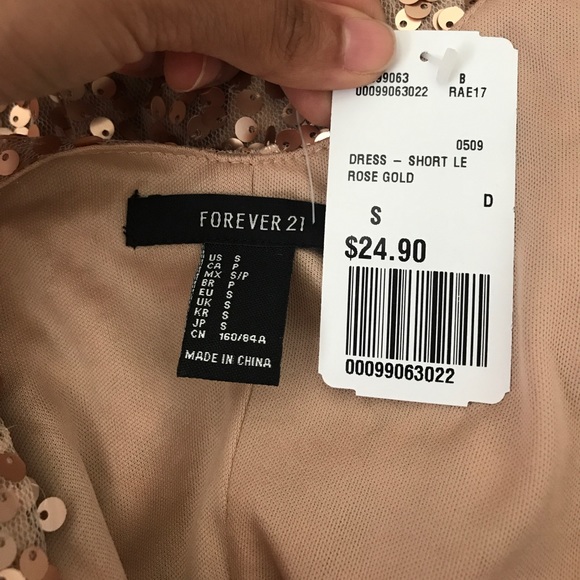 Forever 21. NWT rose gold dress - Picture 6 of 8