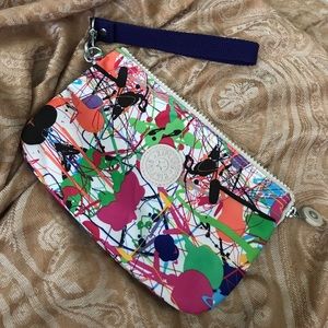 Kipling 80's Splash Print Wristlet