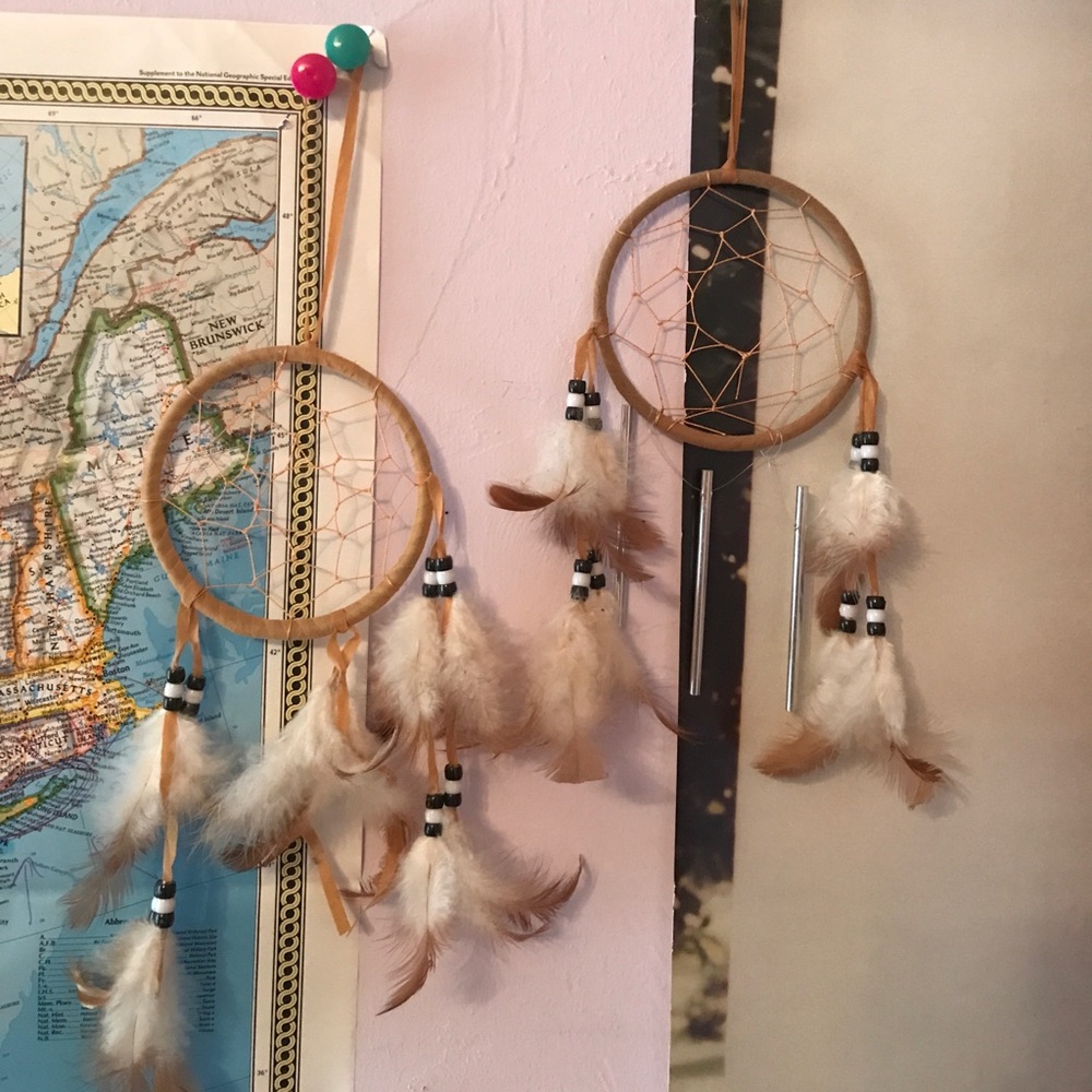 2 small brown dream catchers