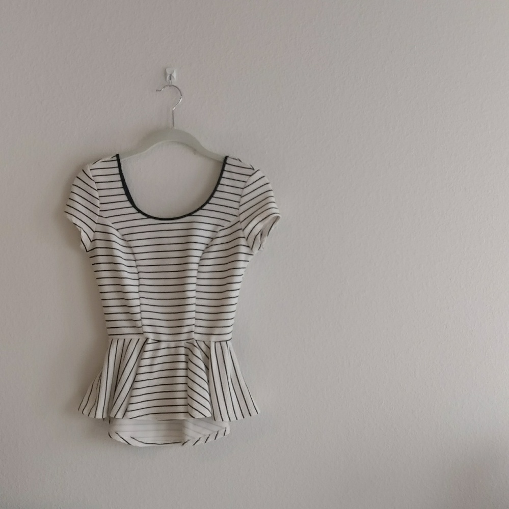 Striped Péplum Top