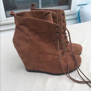 Mossimo Faux Suede Wedge Booties