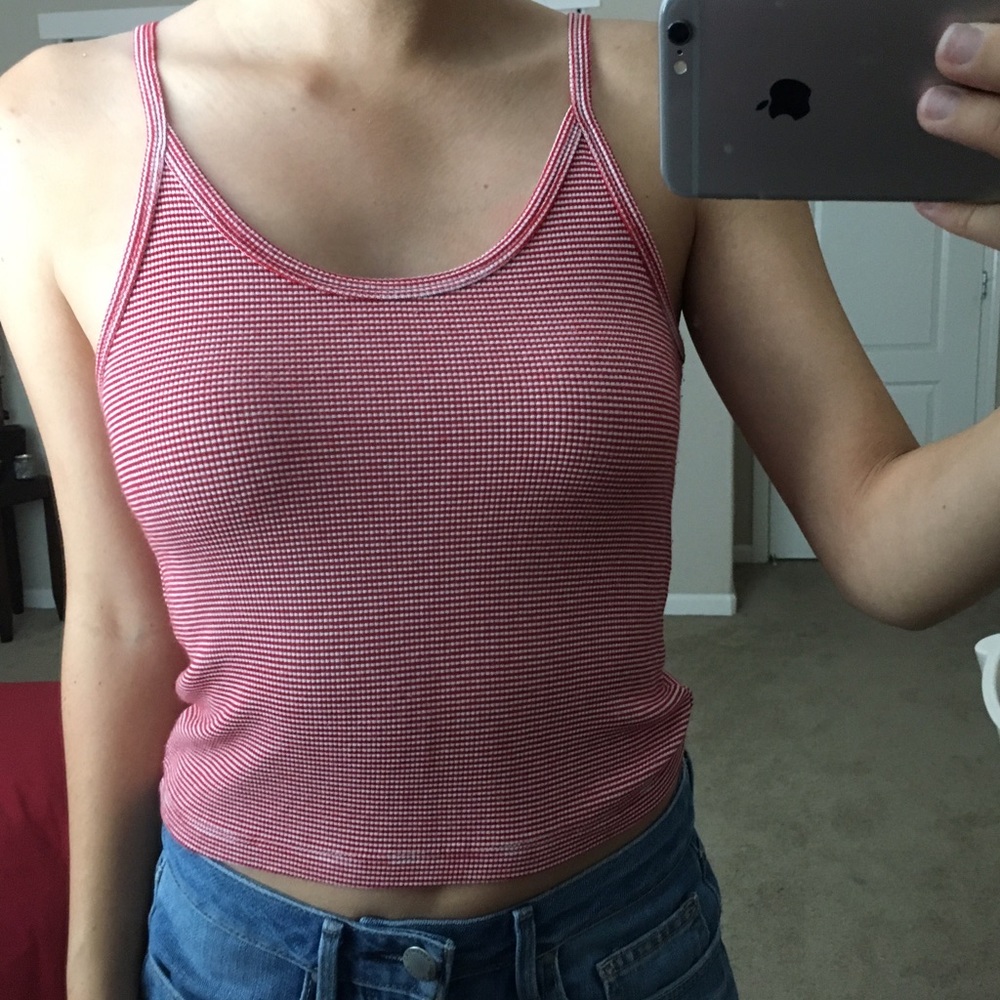 brandy melville striped ribbed tank top