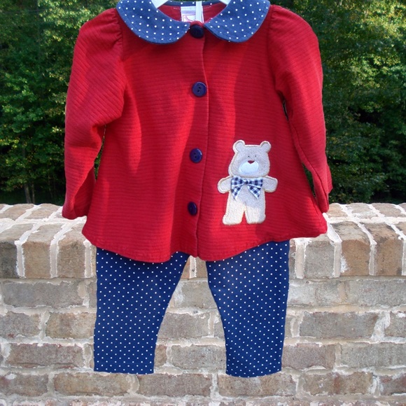 Buster Brown Red & Navy Pea Coat and Pants - Picture 1 of 1