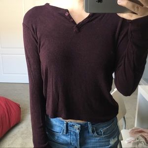 long sleeve brandy melville crop top