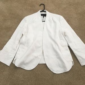 BCBG white linen jacket