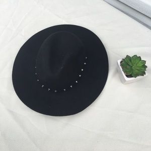 Black Felt Hat with Studs