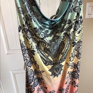 Crescendo backless tank artsy XL gorgeous