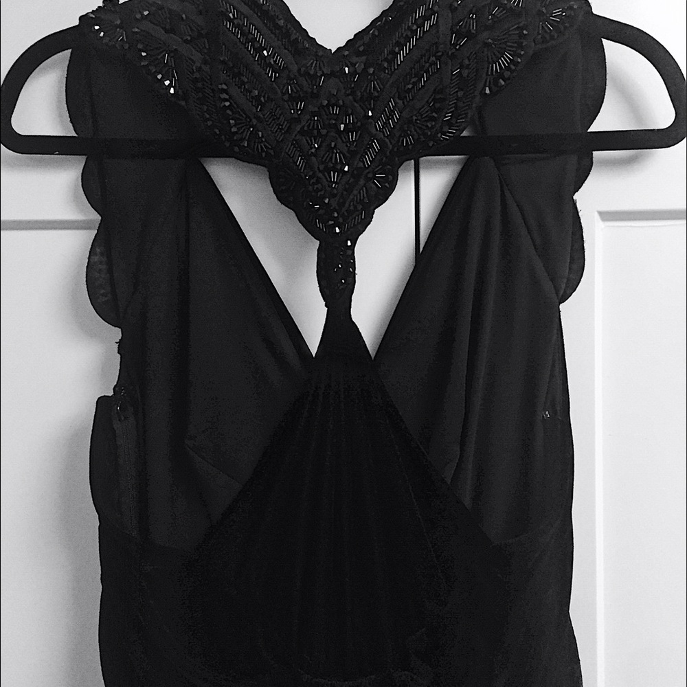 Tadashi Shoji Bead Detail Velvet Gown