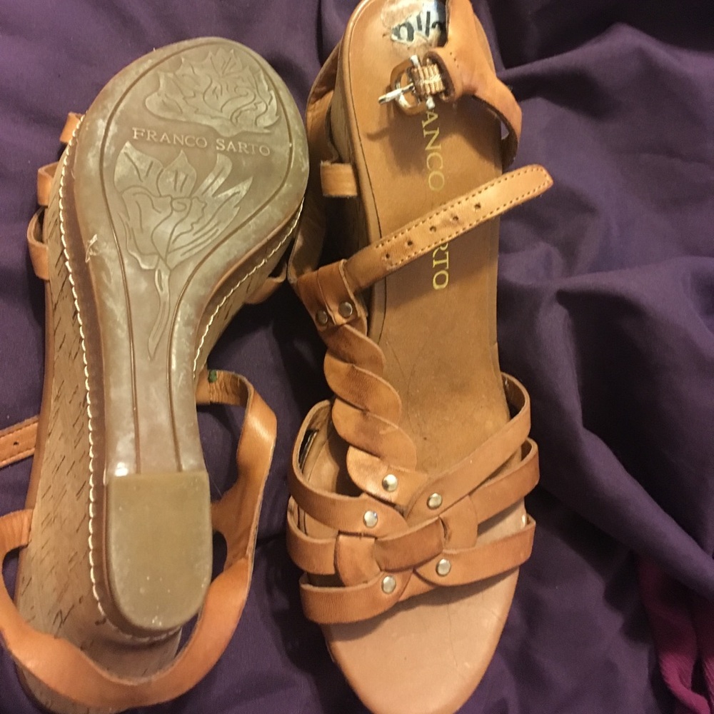 Italian leather wedges Franco Sarto