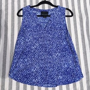 Cynthia Rowley Blue & White Sleeveless top