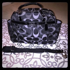 FOR ASHNICOLE ONLY -- Coach black/grey diaper bag.