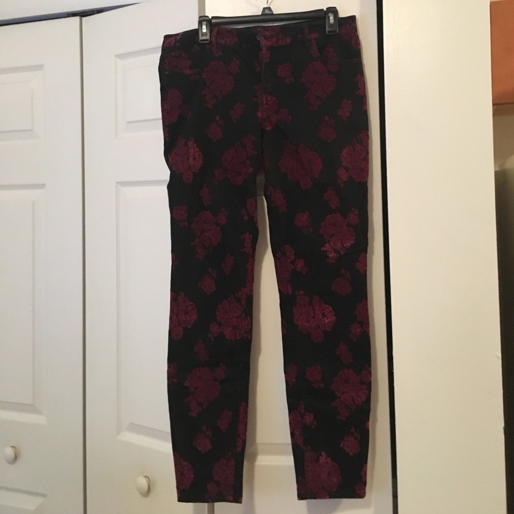Floral skinny jeans
