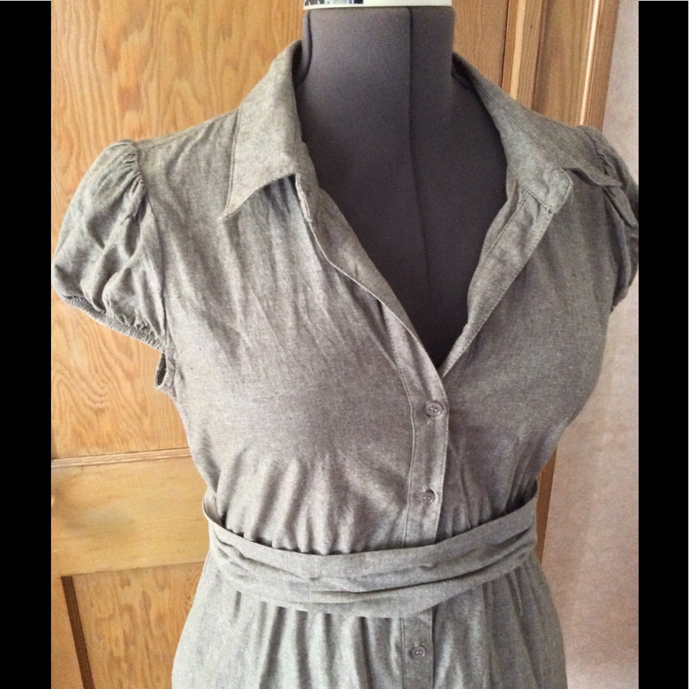 Grey Buttoned Dress