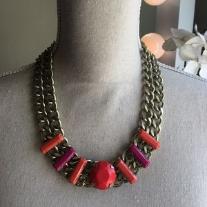Beautiful Statement Necklace  Gold/pink/Orange
