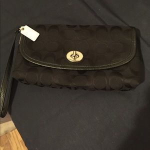 Coach wristlet with foldover top
