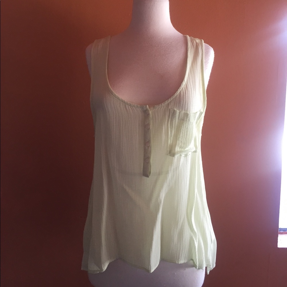 New Madewell lime green sheer top