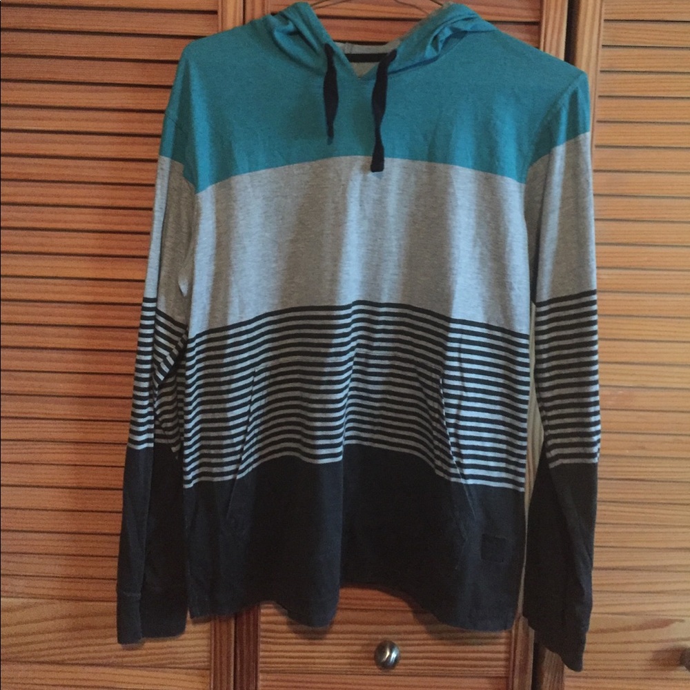 Micros real grey and stripped light hoodie.