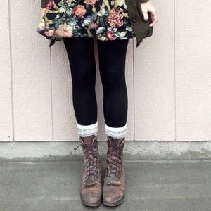 Cream and Brown Leg Warmers