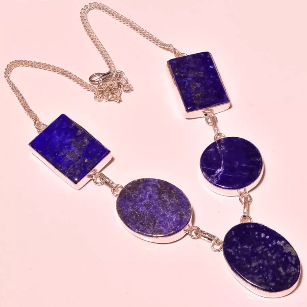 Stunning Genuine Blue Lapis Lazuli & 925SS nckl.