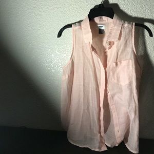 Simple pink button down shirt