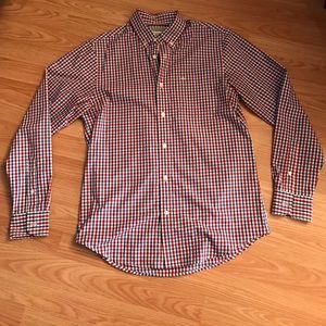 Red White & Blue Button Down Collared Shirt