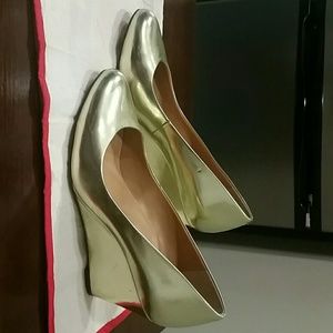 J. Crew Gold Wedges
