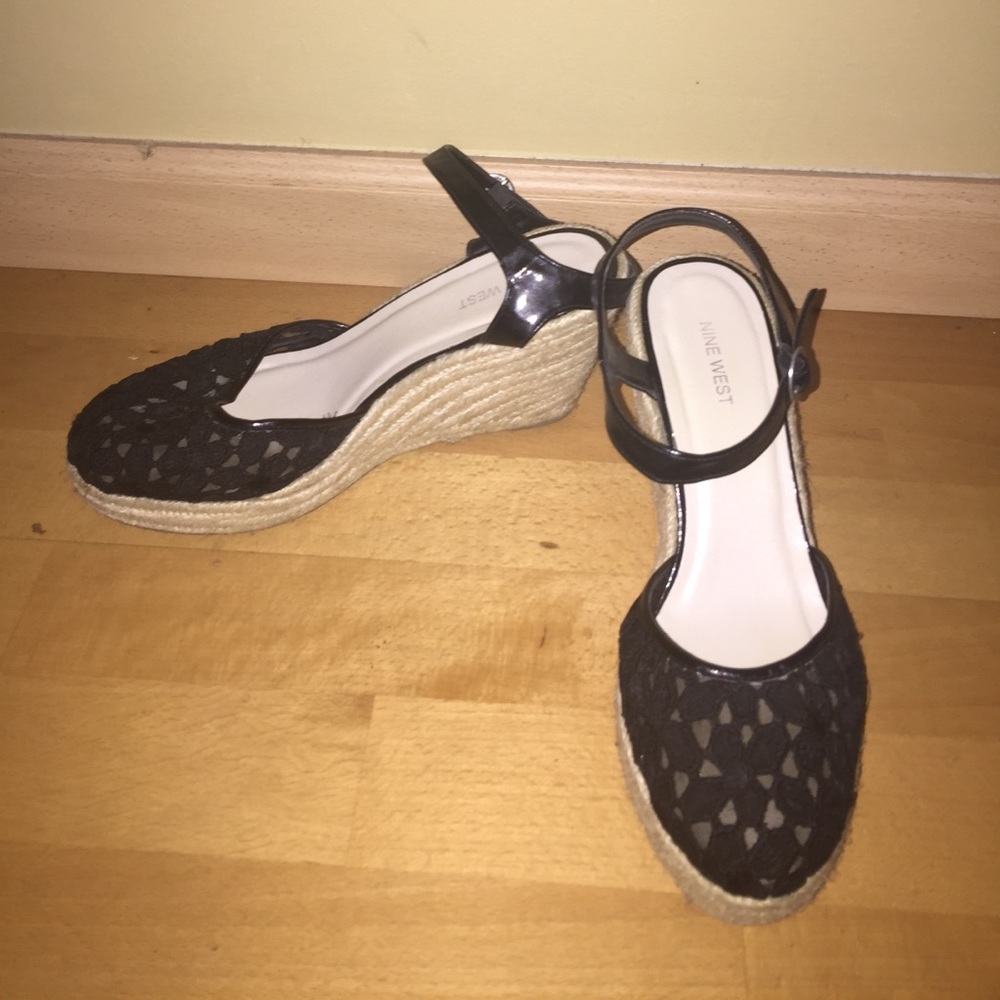 Nine West espadrilles wedge heel shoes size 9 1/2