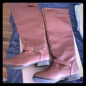 Brown "leather" knee high boots