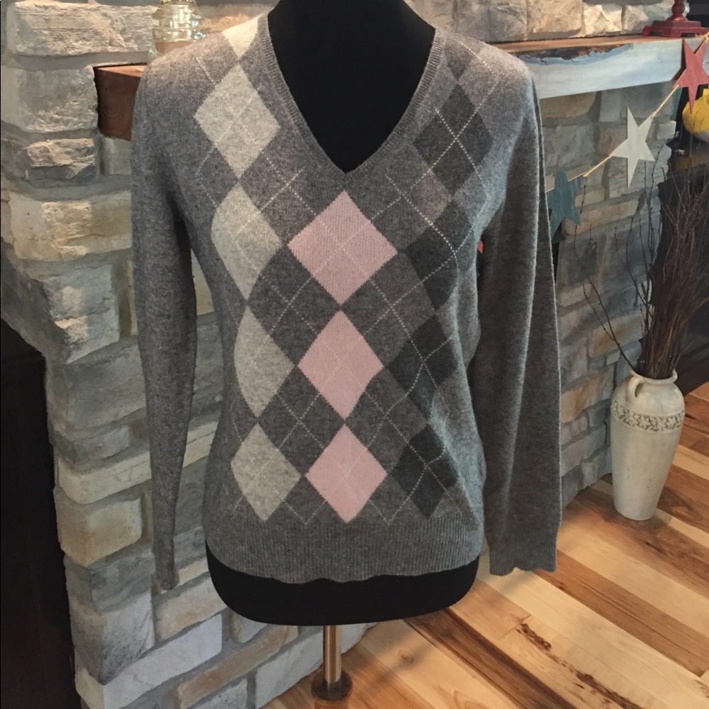 Cashmere v-neck sweater.