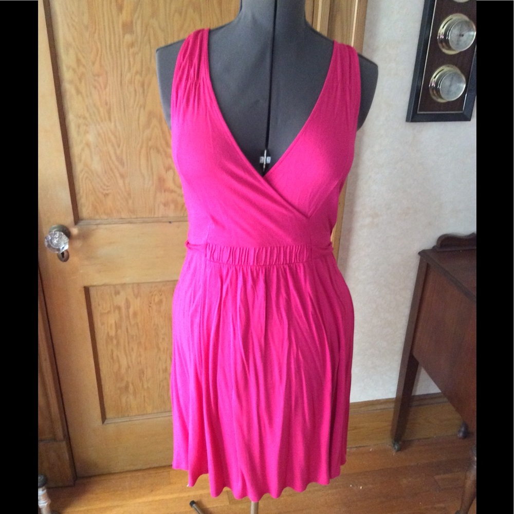 Pink Jersey Dress with Tie