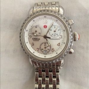 Michele Cronograph Diamond Round Dial Quartz Watch