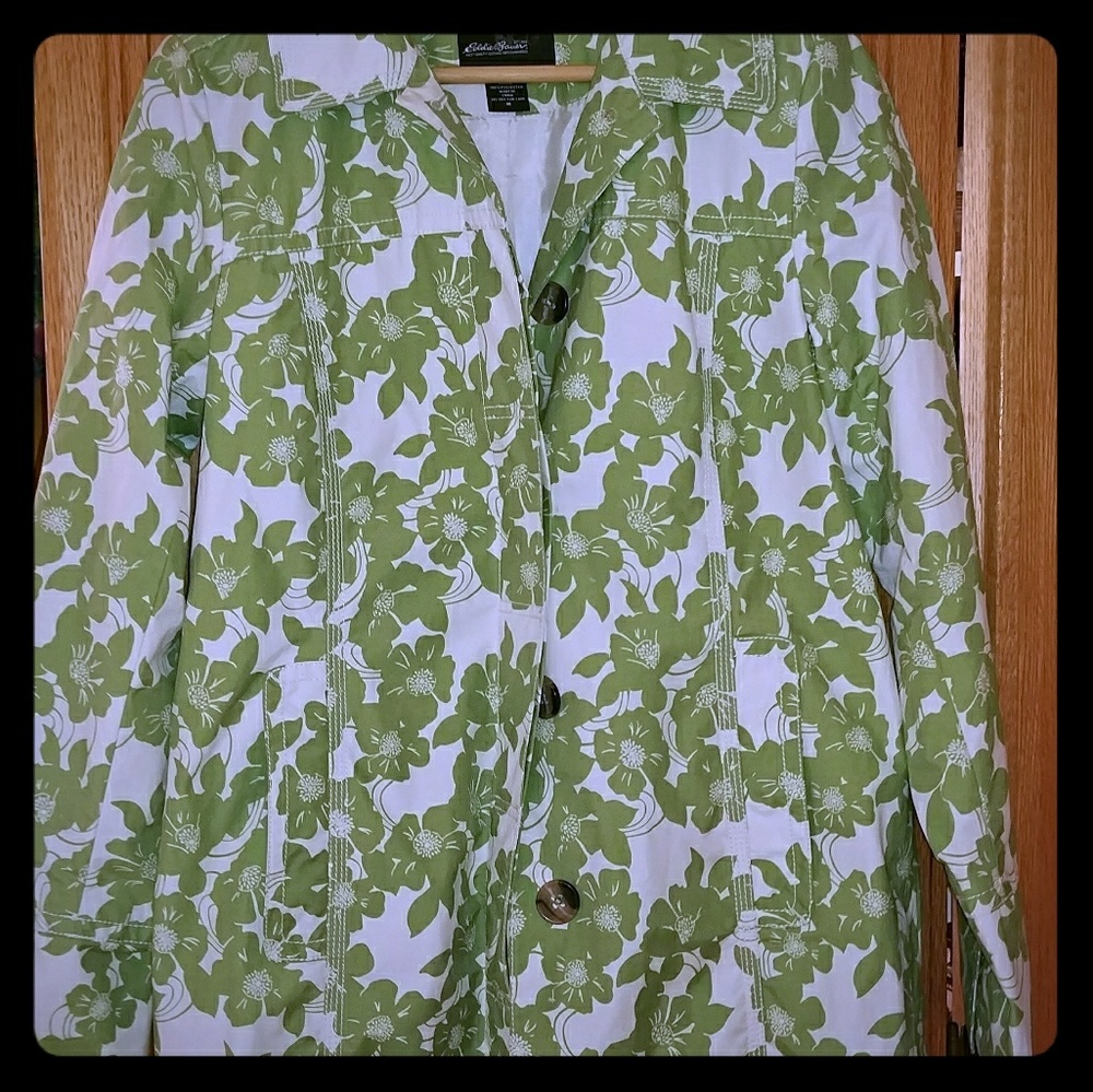 Christine green floral raincoat